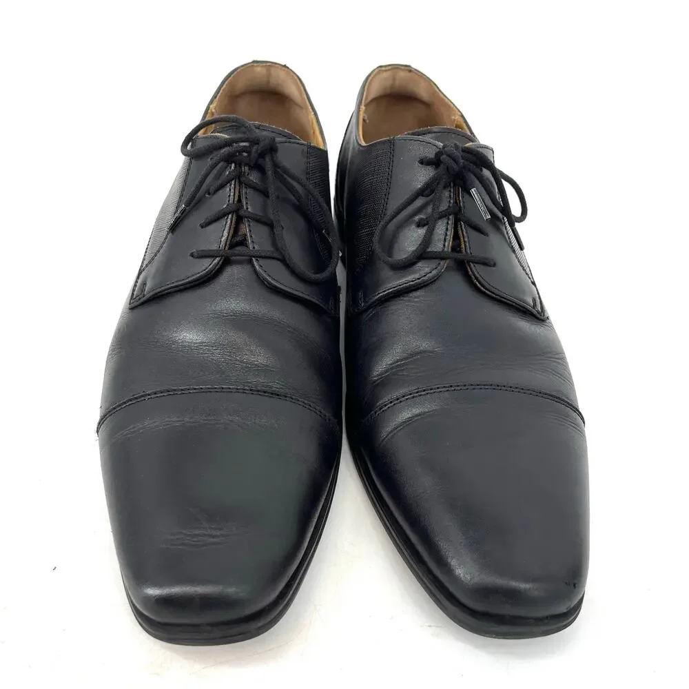 Florsheim‎ Men's 10.5 Jackson  Black Leather Cap Toe Oxford Dress Shoes